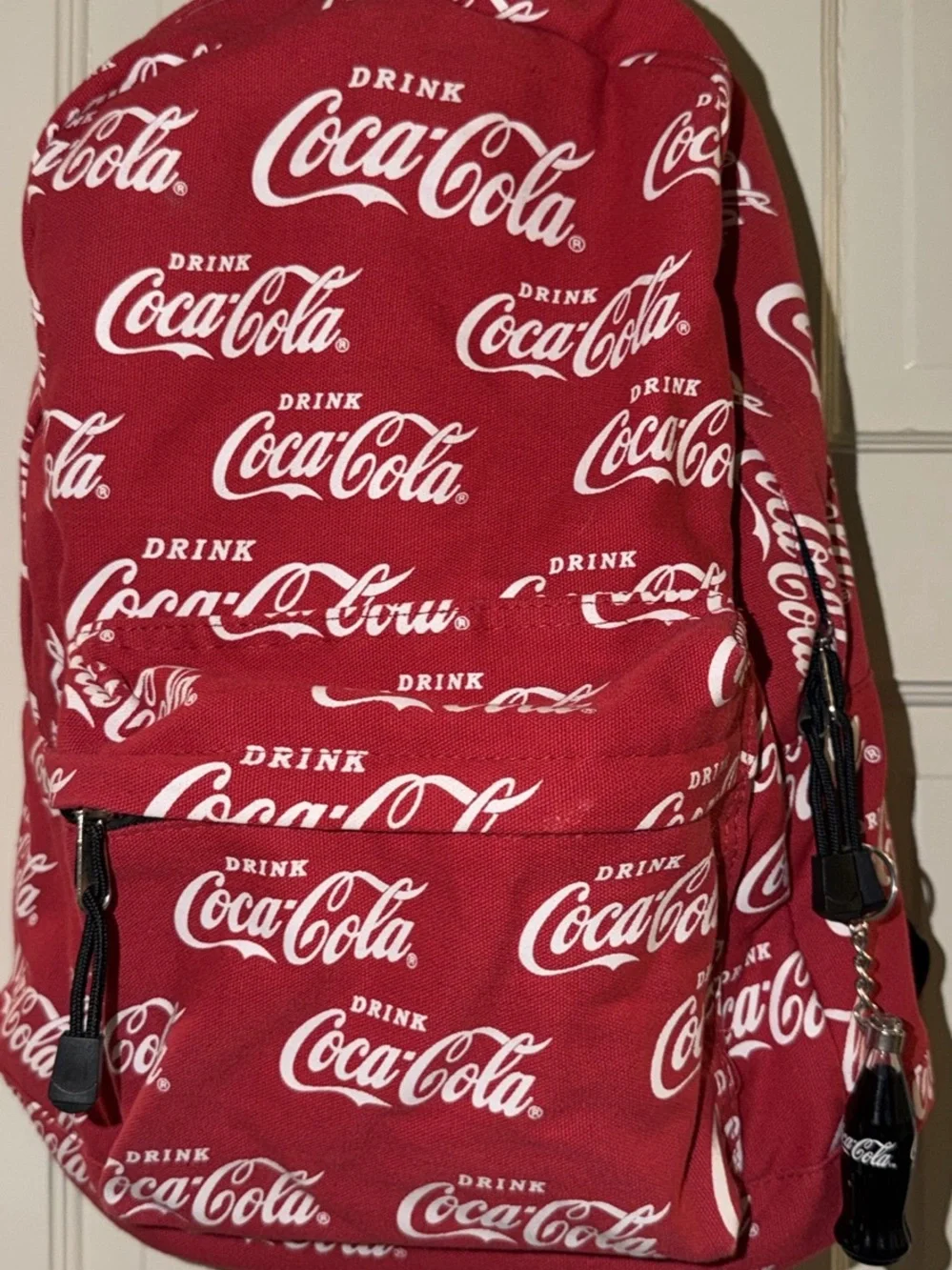 Coca-Cola Red and White Logo Print Backpack